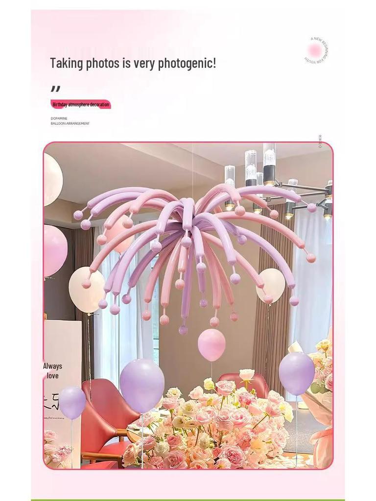 Dopaminfarbene Feuerwerksförmige Lange Ballons für Kreative Geburtstagsfeiern und Dekorationen