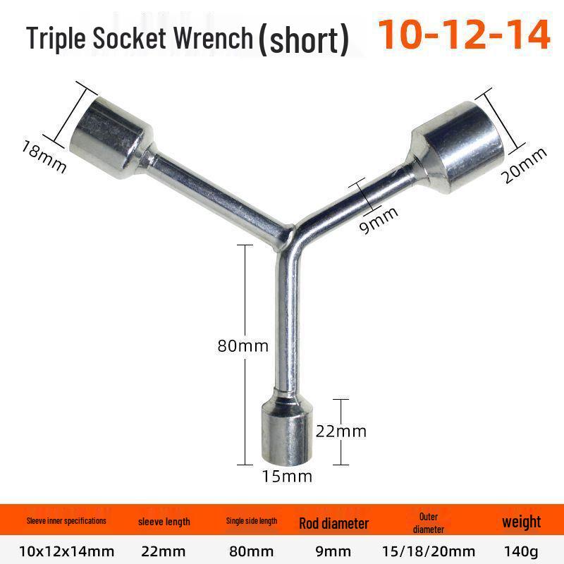Multifunctional Y-Type Extended Socket Wrench Set