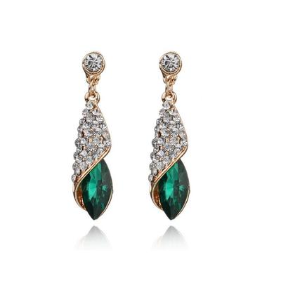 European & American Water Drop Diamond Evening Earrings - 4 Colors.