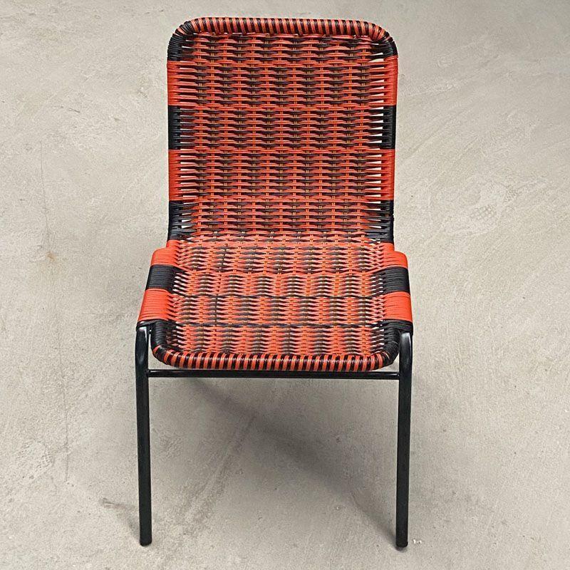 Compact Rattan Outdoor Chair with Reinforced Backrest