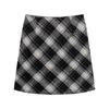 Plus Size Woolen Plaid A-line Midi Skirt - High Waist Bodycon for Autumn/Winter