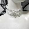 Y2K Lolita Choker Love Heart Cosplay Necklace Anime Role Play Accessory Lace Necklace  Girl