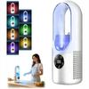 Portable Rechargeable 6-Speed Bladeless Electric Fan With 7 Color LED Light Personal Cooling Fan With Soft Airflow For Bedroom Office Indoor Travel