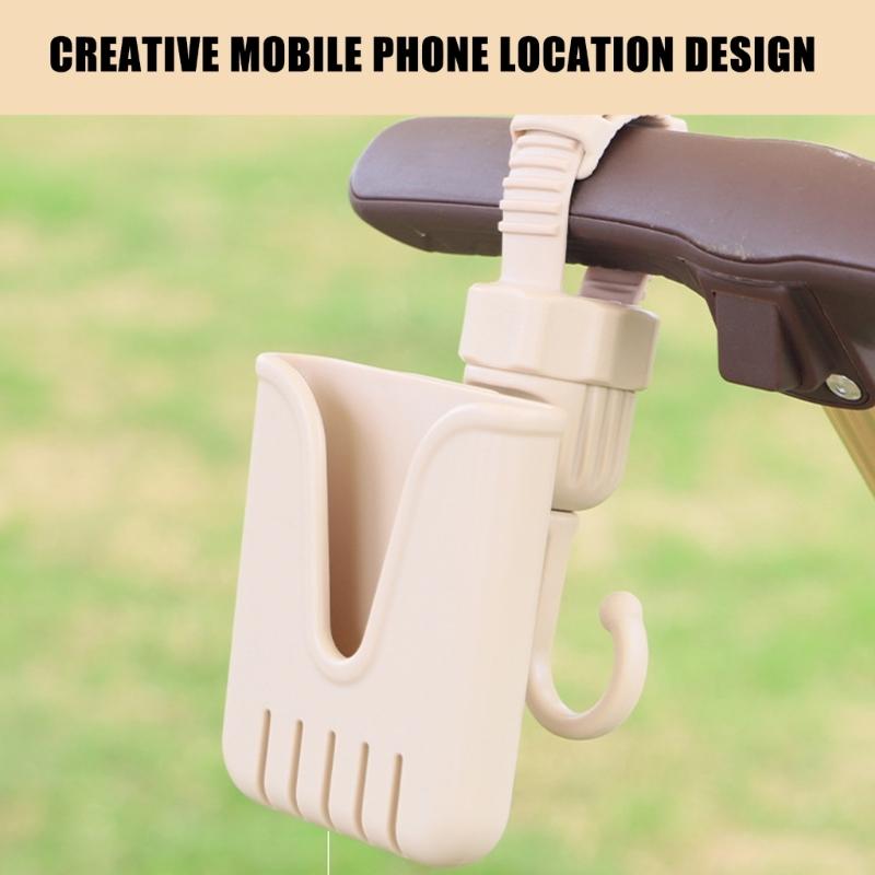Multifunctional Baby Strollers Accessory Double Hook and Rotatable Phone Stand Bracket for Easy Shopping and Walking