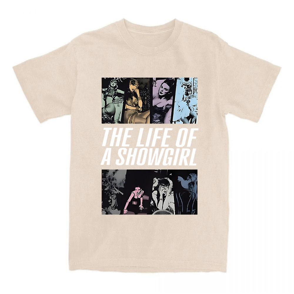 Album The Life of A Showgirl Printing T-shirt Short Sleeve Cotton O-neck Tshirts Casual Unisex Streetwear Women Men Clothing Tee