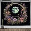 Tarot Tapestry Nordic Flower Series Room Background Cloth Moon Phase Wall Hanging Tapestries Living Room Bedroom Altar Cloths