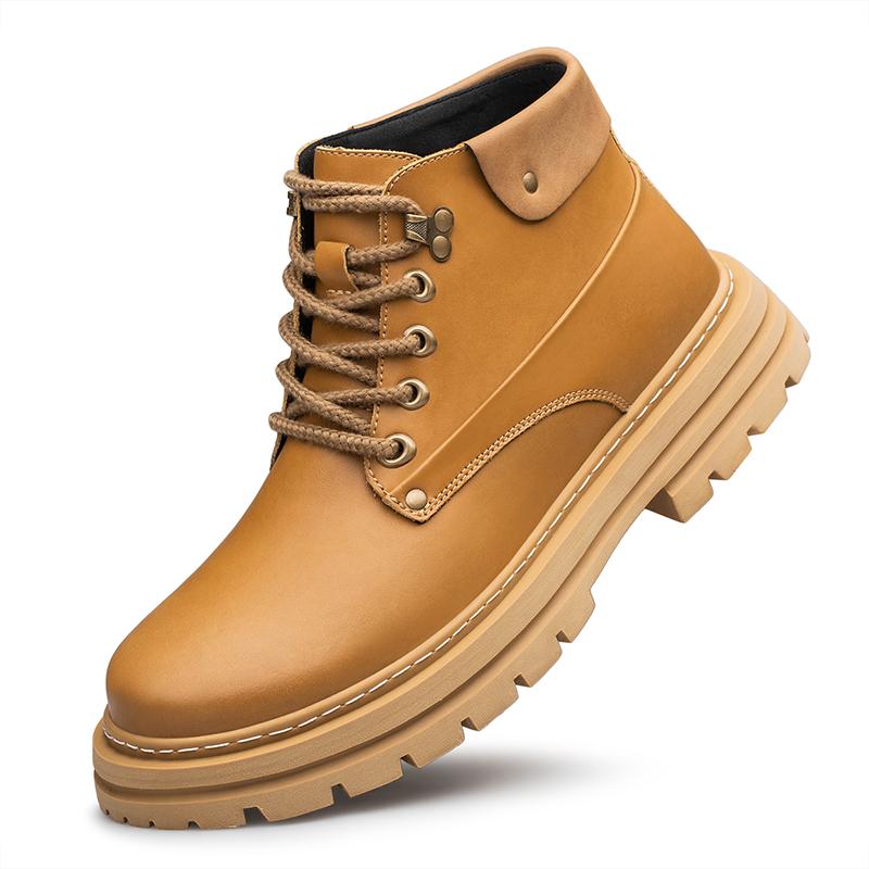 

Ретро кожаные ботинки Теплая обувь для мужчин Уличные ботинки для мотокросса Формальная обувь для взрослых Новое поступление Мужские брендовые ботинки 48 коричневый