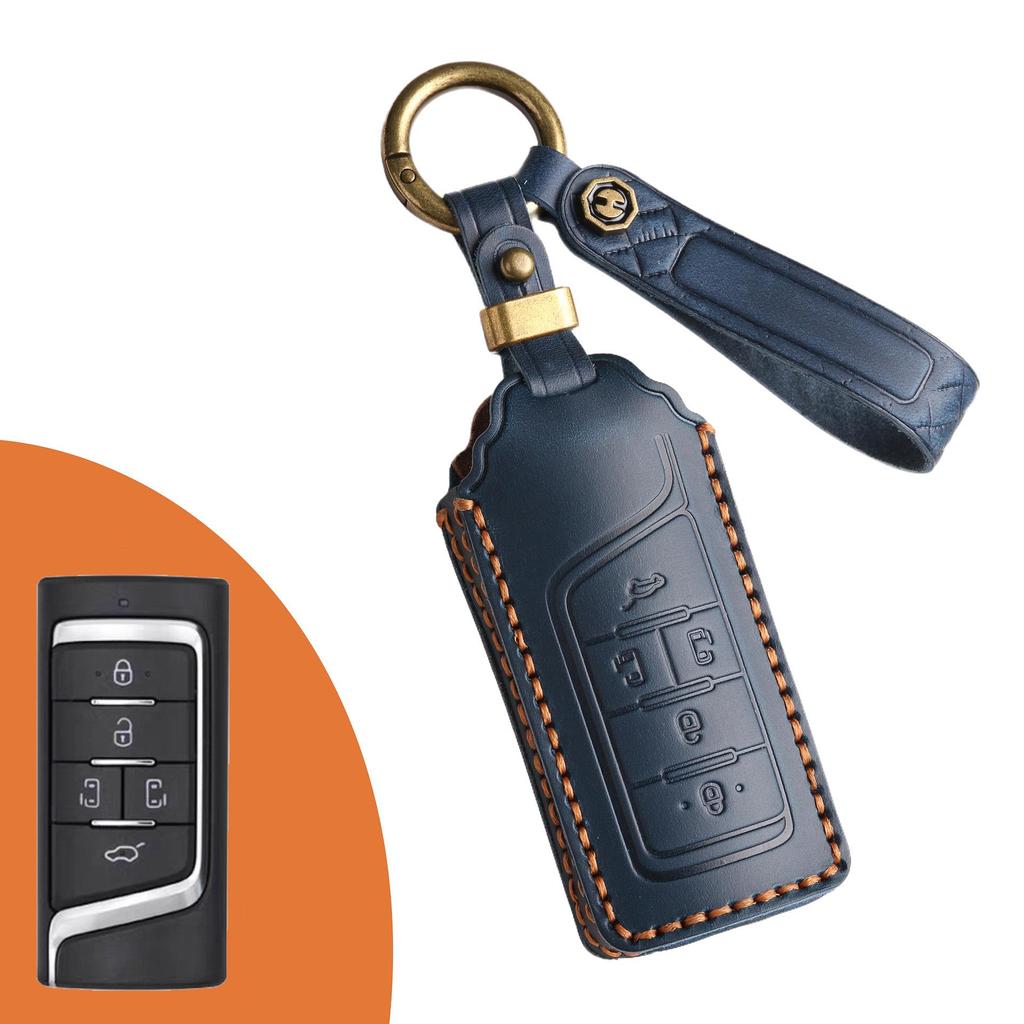 Genuine Leather Retro Key Cover for GAC Trumpchi GS4, New M8, and GS7 Cars