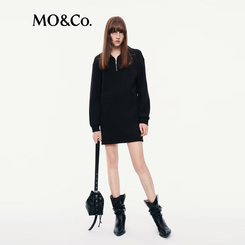 MO&Co. High-Neck Straight Fit Sweatshirt Dress