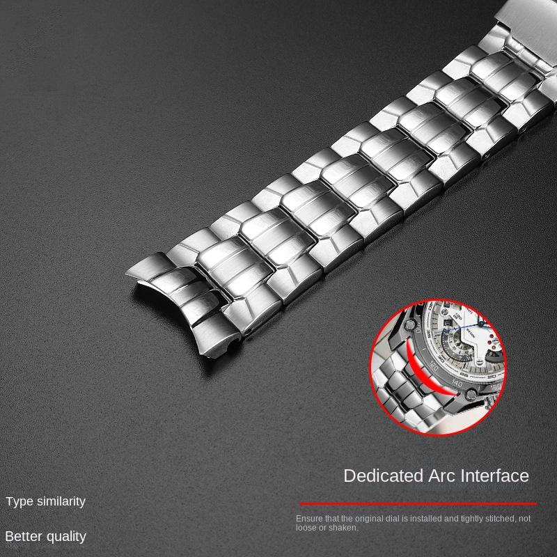 22mm nerezový řemínek Pro Casio EF-550 Řada EDIFICE EF-550D/PB EF-523 5147 Vodotěsný silikonový gumový řemínek na hodinky Náramek