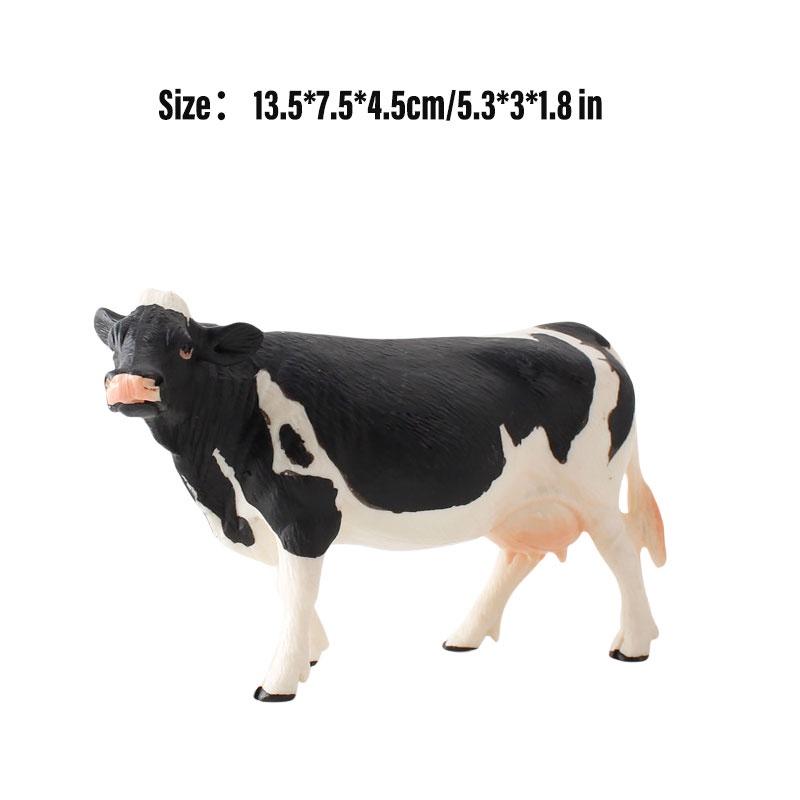 Educational Toy Animal Model Simulation Farm Animal Figures Kid's Gift Plastic Material Cow Category 14x8cm Size