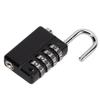 Gym Bag Locker Padlock 4 Digit Combination Zinc Alloy Black Anti Rust Weather Proof with A Key for Travel