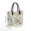  Floral Printed Tote Bag Casual Large Capacity Shoulder Handbag for Daily Use