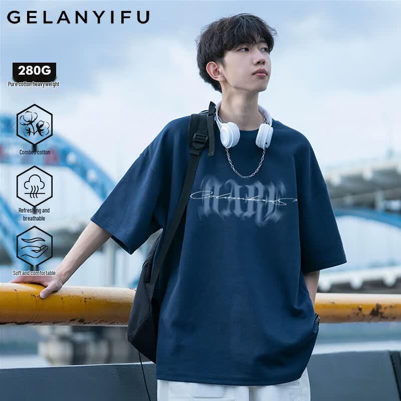 GELANYIFU Men s Heavyweight Cotton Loose Fit T-Shirt S