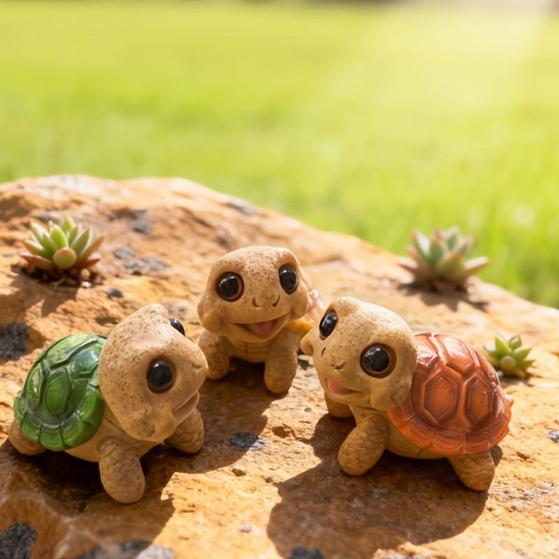 Figurines Tortues en Résine Statues Tortues Réalistes Sculptures Animales Ornement de Jardin Objets de Collection Cadeau, Décorations pour Maison Jardin