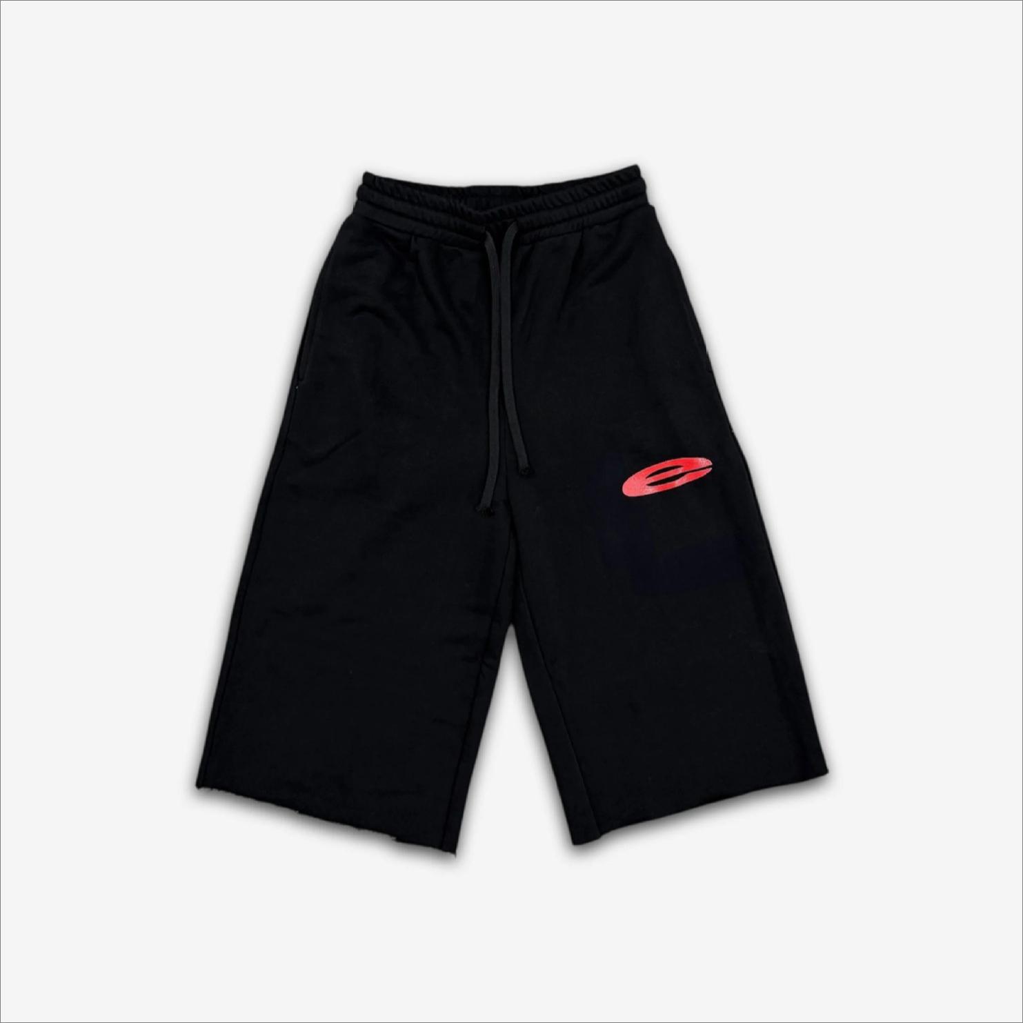 

Unisex Summer Y2K Casual Street Hip-hop Goth Harajuku Straight Wide-leg Pants American Retro Loose Trousers Women Shorts L чорний