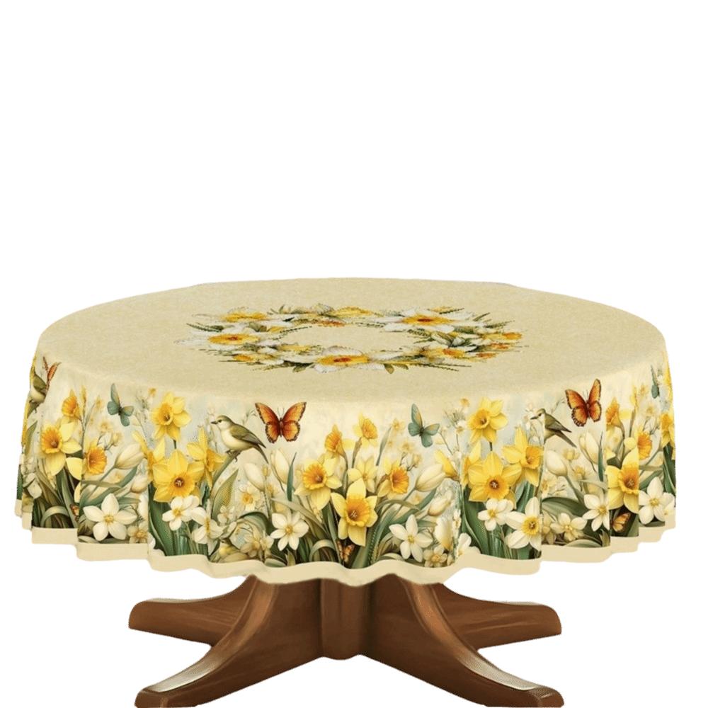 Sweet Sweet Floral Tablecloth Embossed Edge Waterproof Desk Decoration Cloth Anti-fouling Rabbit Butterfly Table Mat Dining Room