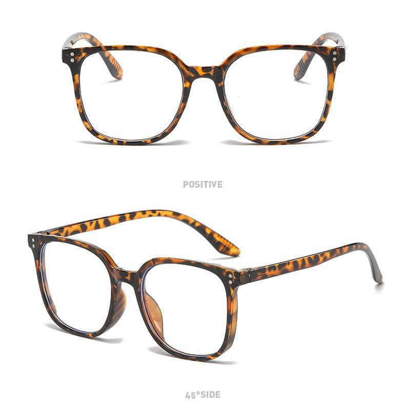 Trendy Retro Square Eyeglass Frames for Men & Women - Lightweight & Comfortable with Flat Lenses