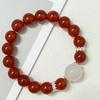 Natural Stone Beaded Bracelets for Women Handmade 10mm Round Beads Agate Bracelet Semi-Precious Gemstone Elastic Bangle DIY Jewelry Gifts