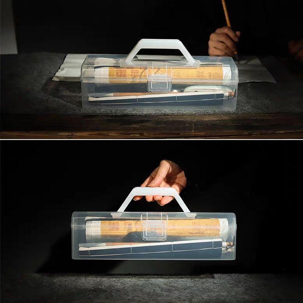 Large Capacity Plastic Storage Box With Handle Portable Clear Jewelry Case Art Toolbox Multipurpose Transparent Carrying Cases