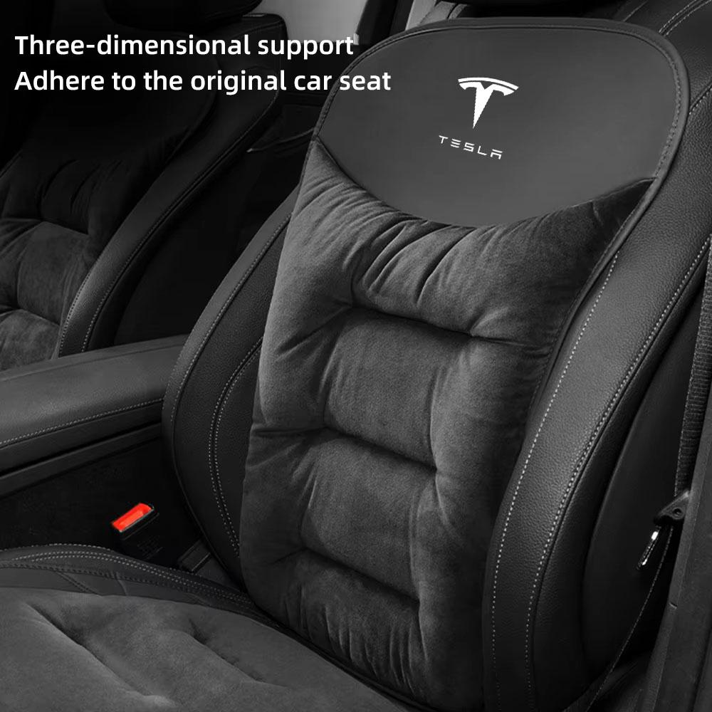 AMM1 Flannel Car Seat Cushion Cover For Tesla Model 3 S X Y Juniper Cybertruck Universal Winter Plush Seat Cushions Car Accessories