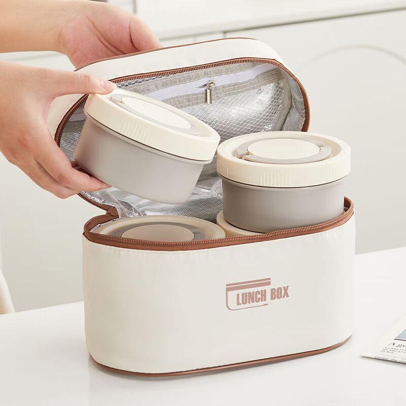 RuHan 3-Layer 304 Stainless Steel Microwavable Insulated Lunch Box Set