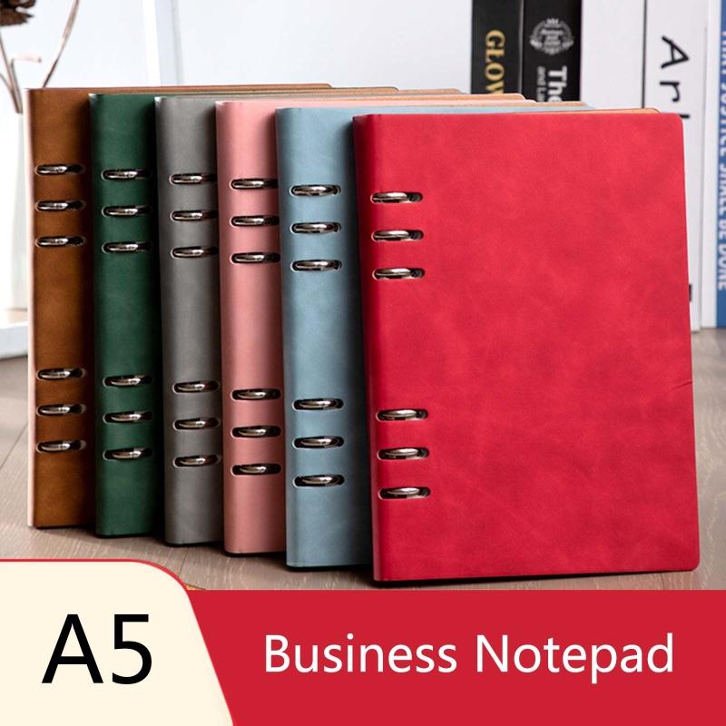 Practical 6 Ring Binder Planner Notebook A5 Refillable Loose Leaf Round Ring Journal Notepad with 100 Sheets Lined Paper