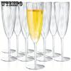 8pcs Clear Plastic Champagne Glasses Hard Disposable Plastic Champagne Flute Ideal for Home Daily Life Party Wedding Toasting Drinking Champagnes
