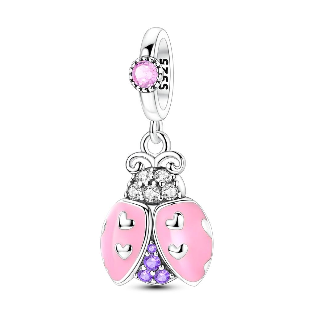Kupferrosa Anhänger Glückskatze Kralle Herz Anhänger Passend für Original Armband DIY Hängeanhänger Feiner Schmuck