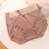 Light Luxury Satin Seamless Large Size Underwear Women's Jacquard Lace Sexy Fat MM Women's Underwear Ice Silk