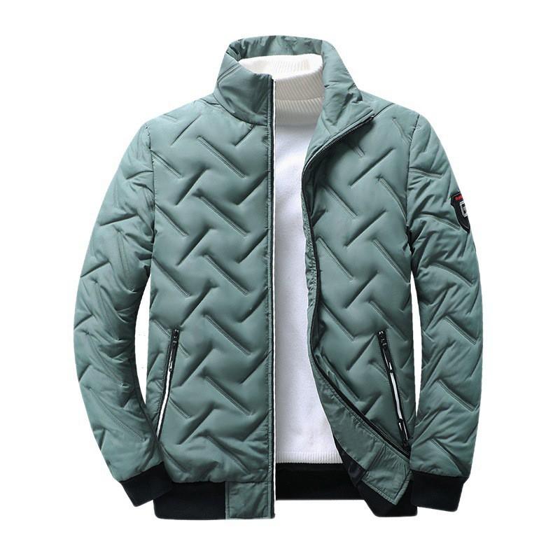 Mens Stand Collar Short Cotton Padded Jacket Trendy Thick Warm Winter Coat Teens