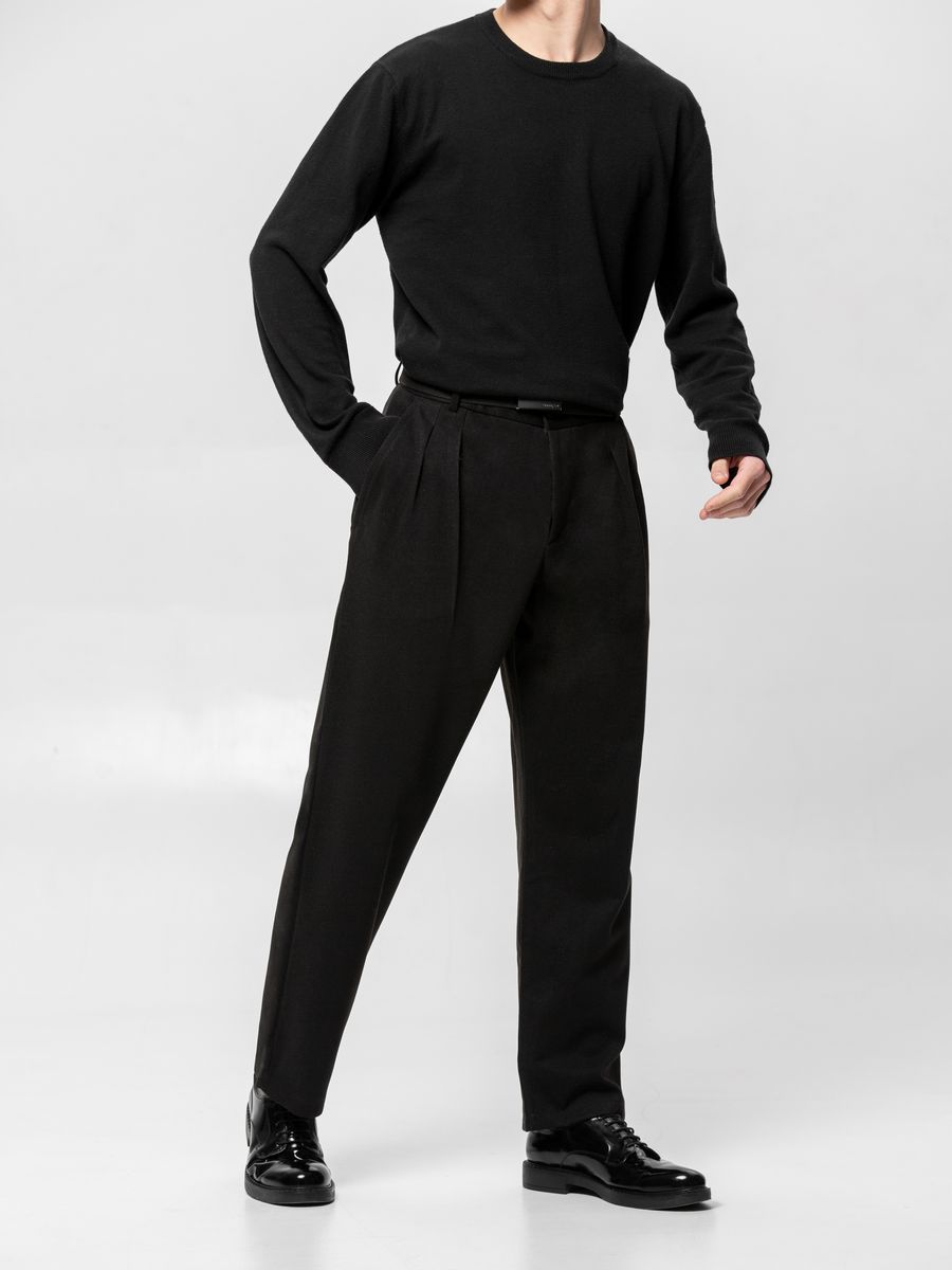 

Stylish Men s Long Trousers, Italian , Neapolitan , Concealed Button, Business Casual Suit Trousers M чорний