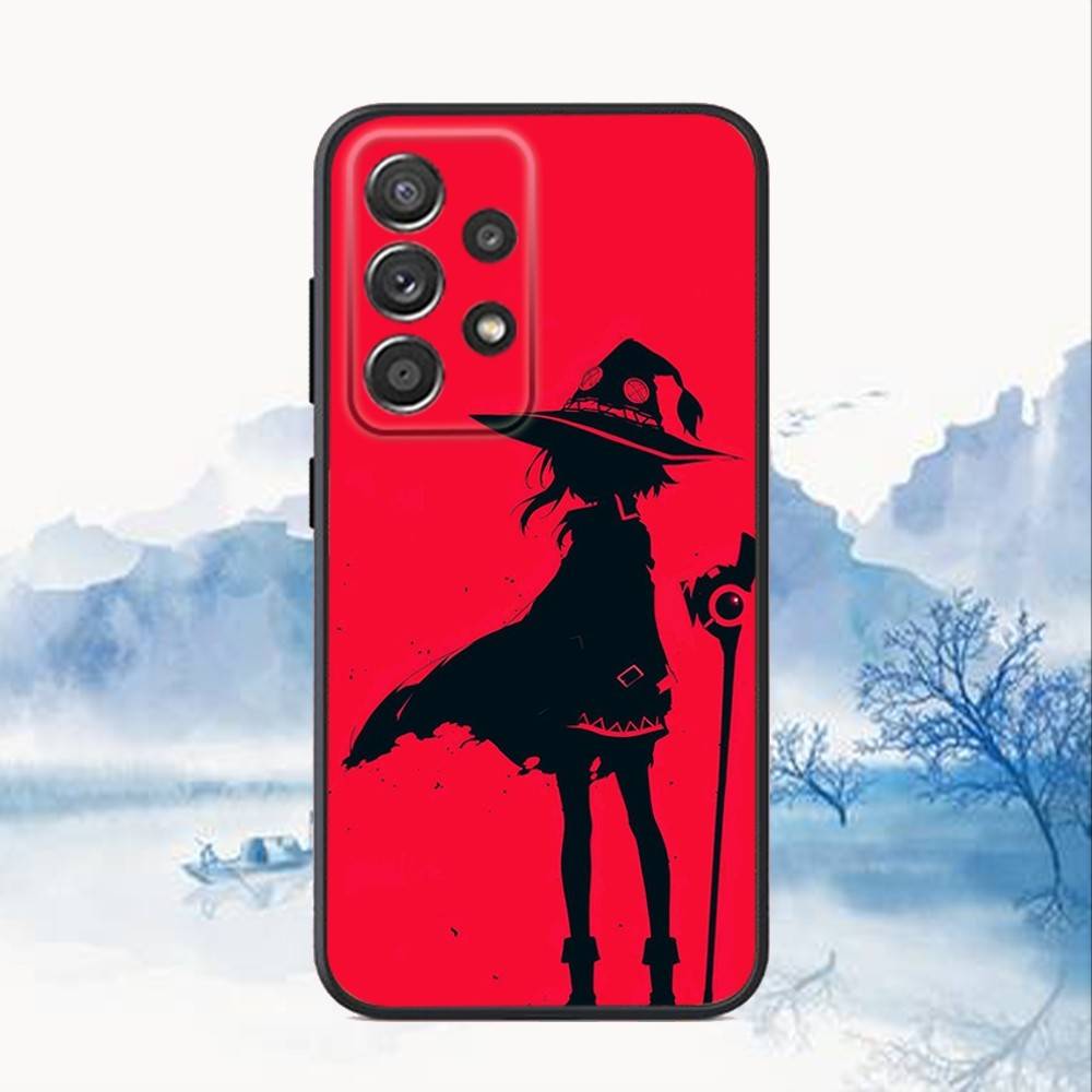 Megumin Anime K-KonoSubaS Phone Case For Samsung S25,S24,S21,S22,S23,S30,Ultra,S20,Plus,Fe,Lite,Note,10,9,5G Black Cover