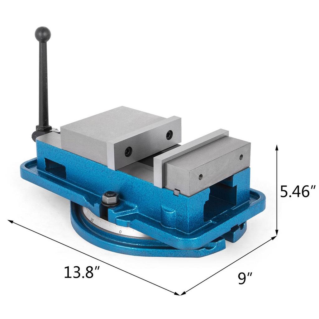 Precision Milling Machine Vise 5 Inch Accu Lock Swivel Base Clamping Vise 360 Degrees Scale Bench Vice Clamp 125mm Width for Milling Drilling Machine