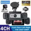 4 Channel Wifi Car DVR UHD 1080P 4-Lens Inside Vehicle Dash Cam 360° All Sides Car Camera Black Box Video Driving Registrator