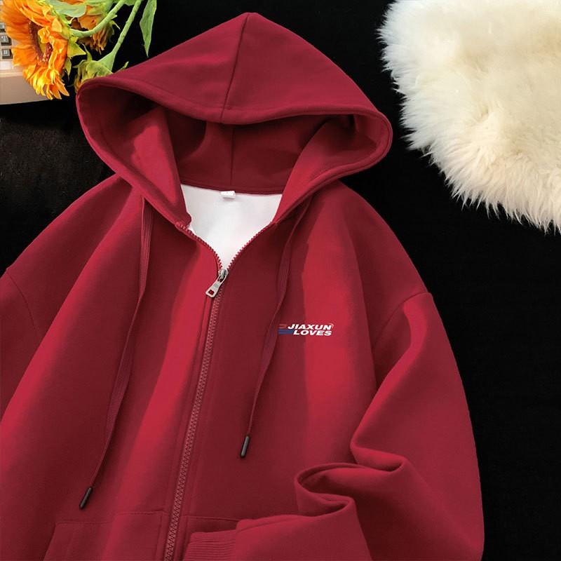 Unisex Hooded Zip-Up Sweatshirt Winter Heavyweight Oversized Streetwear Pullover With Fleece Lining
