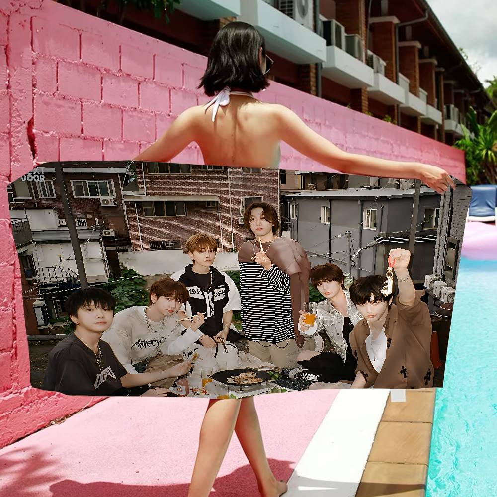 Kpop Band B-boynextdoor Bath Towel Microfiber Soft Water Absorbing Breathable For Girl Kids Decorative Cartoon Beach Towel