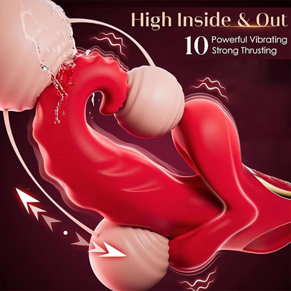 6 IN 1 Powerful Tongue Licking Vibrator Clitoral Stimulator Wearable Panties Vibrating Nipple Vagina Massager Adult Sex Toys Insert Dildo Masturbator
