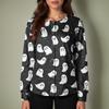 Women's Casual Long Sleeve Single-Breasted Halloween Print Cardigan Top for Fall