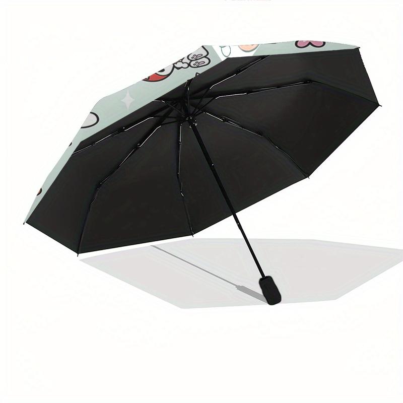 Hello Kitty,Friends Automatic Folding Umbrella-Simple 8-Rib Design, Bright Cartoon Pattern, Durable Iron Frame, Suitable For Travel, Outdoor