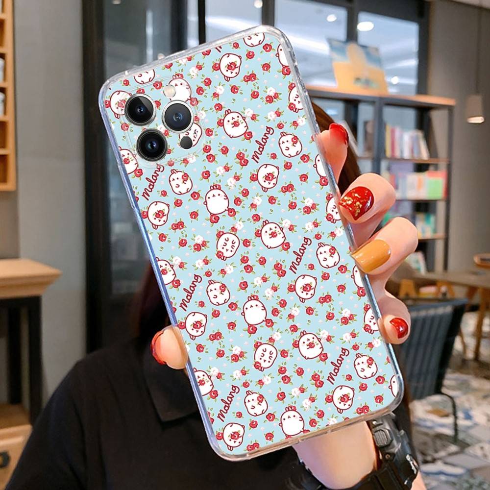 Cute Cartoon M-MolangS Transparent Soft Phone Case For IPhone 15 12 14 16 17 13 Plus 11 Pro Max 13 Pro