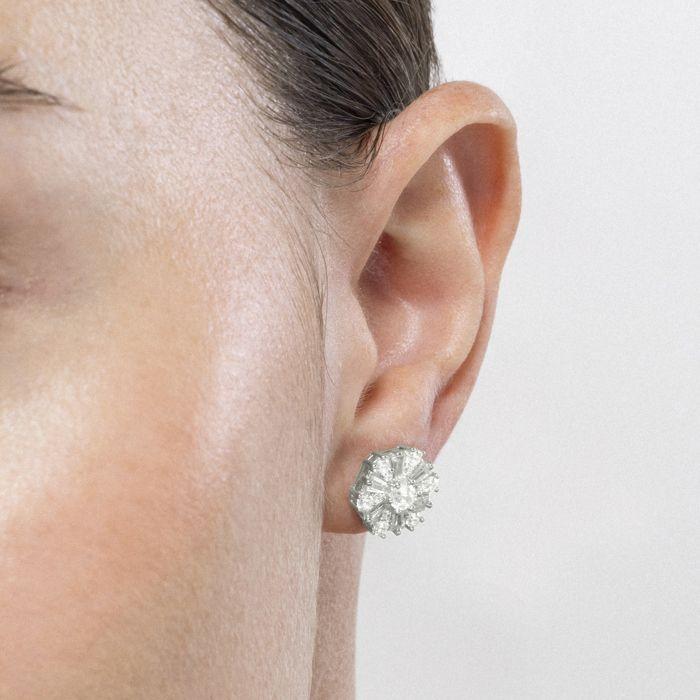 Luxenter Boucles d'oreilles en argent 925 et zirconium brillant plaqué finition en rhodié - Lorush