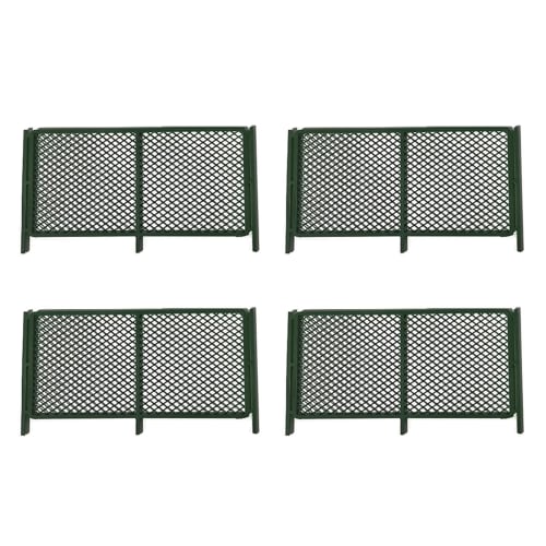 

4-Pack Diorama Fence, 1/64 Scale DIY Car Model Accessories, Figurine Diorama Landscape Tool, Iron Wire Fence Micro Shooting for Display Decoration (Gr