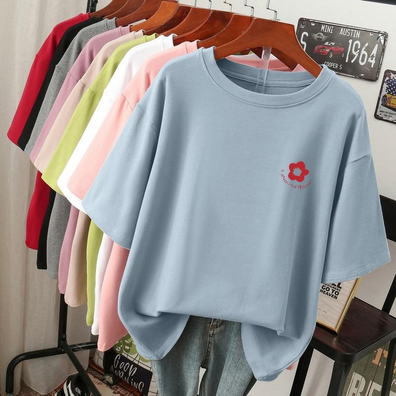 Weibliche Baumwolle L-5XL T Shirt Plus Größe T-shirt Kurzarm Frauen Top Sommer Cartoon Print Paar O Neck Übergroßen T Shirts