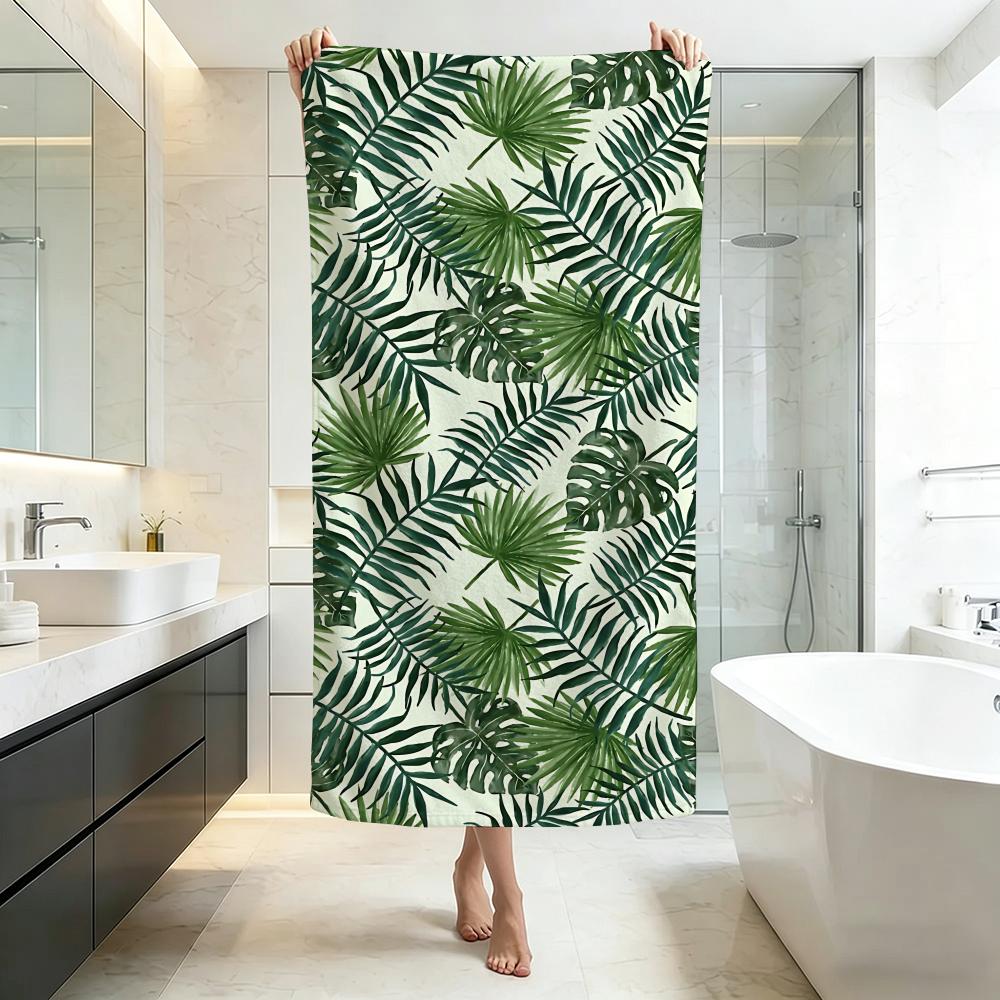 Fresh T-Tropical Monstera LeafS Towel Five-Star Hotel Quality Eco-Friendly Ultra Soft Thick Towels & Beach Towels