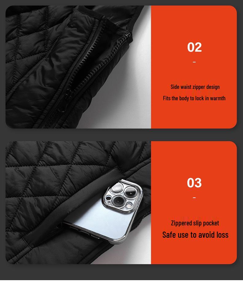USB-Charged Smart Heating Vest with Adjustable Size for Men & Women - Dual Control, Nine-Zone Winter Warmth