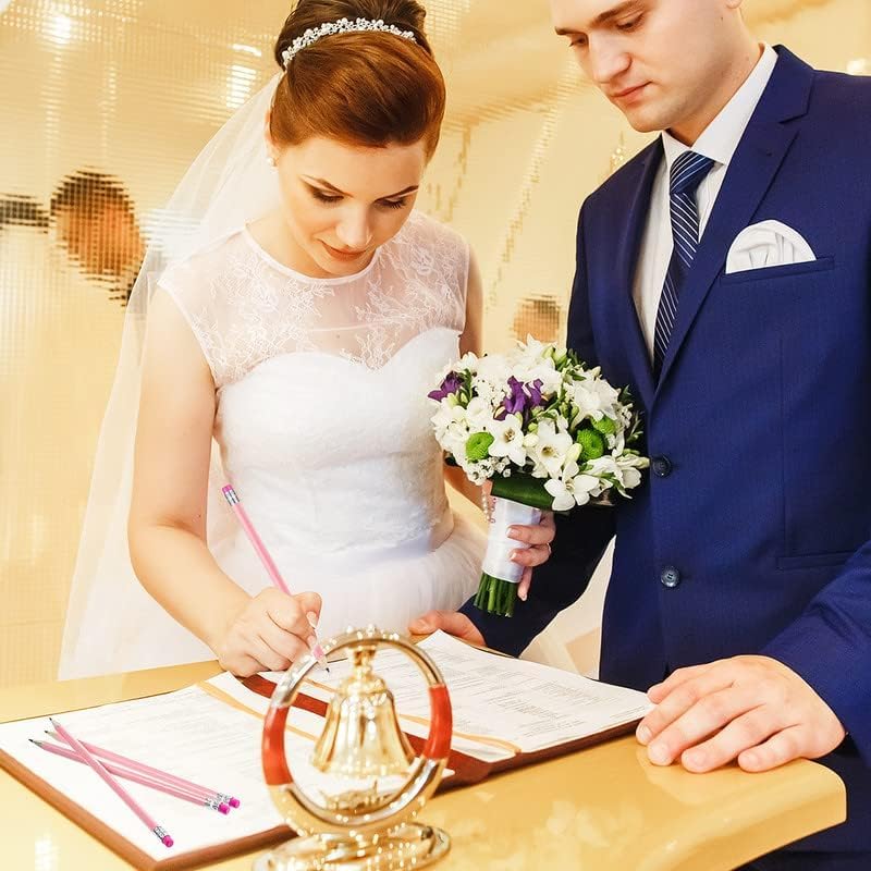 Tinlade 50 Pcs Triangular Grip Pencils Wood Wedding Pencils HB Graphite Pencil Pack Eraser for Baby Shower Drawing Sketching Bridal Shower Office