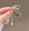 Exquisite Green Crystal Butterfly Brooch for Women Metal Lapel Pins Suit Sweater Badges Jewelry Accessories Gift