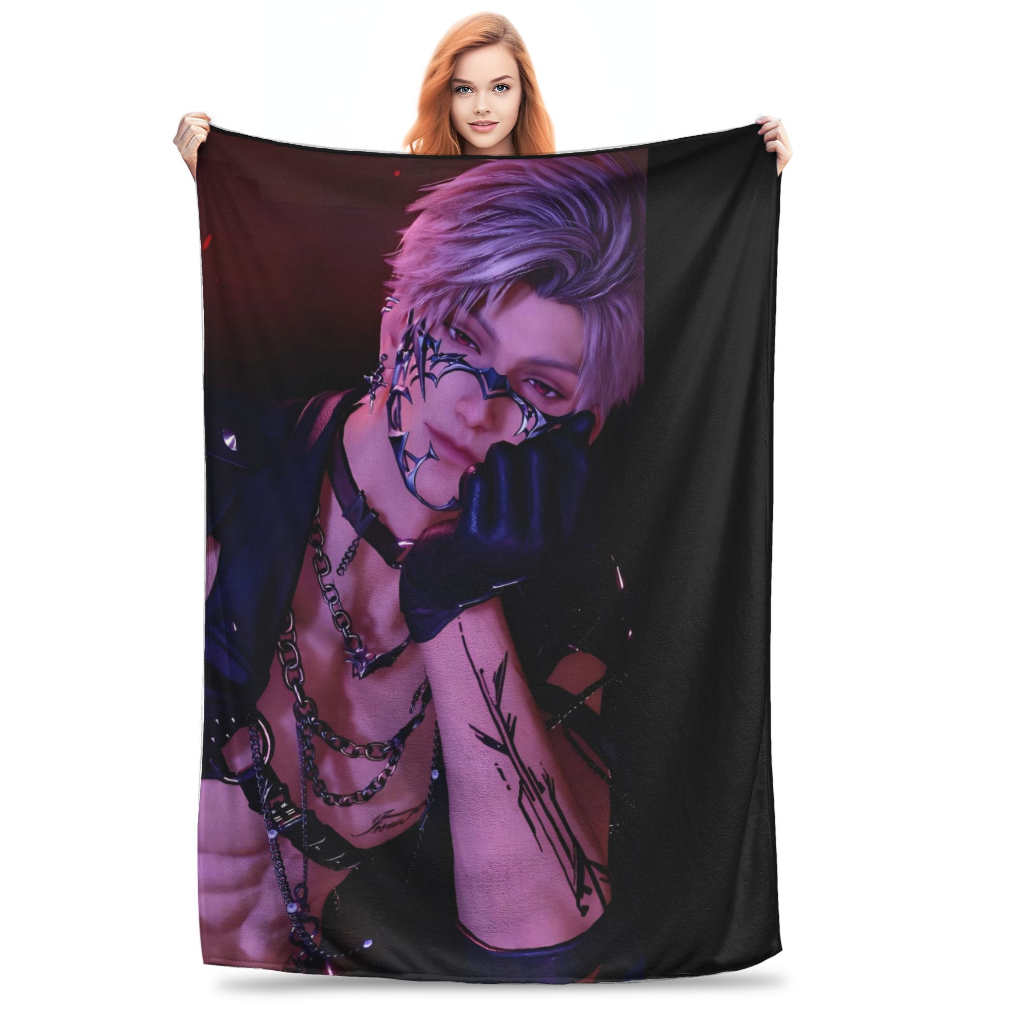 

Warm Soft BlanketBoy Girl Travel Game Love and Deepspace Sylus Throw Blanket Flannel Bedspread For Couch Bed Sofa Bed Cover 75x90cm