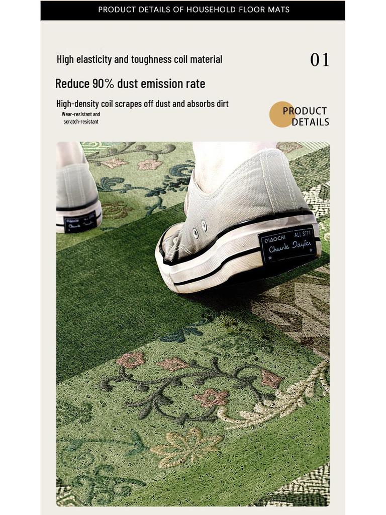 Vysoce kvalitní retro zelená rohožka: Přeshraniční vstupní koberec